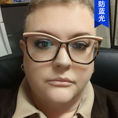 Eyebrow glasses frame anti-blue light irregular polygon 2024 new flat glasses can be equipped with myopia plain glasses frame