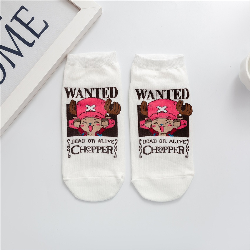 Calcetines para mujeres primavera y verano nuevas series One Piece calcetines lindas calcetines de dibujos animados superficiales, calcetines de algodón bajas