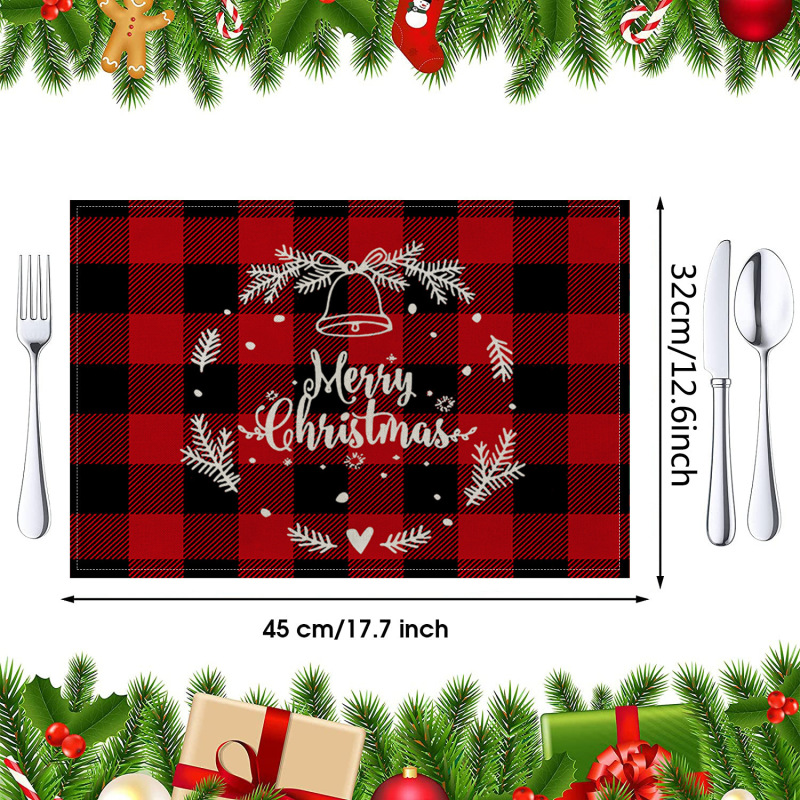 クロスボーダー クリスマス プレースマット コースター コットンとリネンのテーブルクロス リネン断熱マット キッチン テーブルマット 洋食ナプキン Amazon|undefined