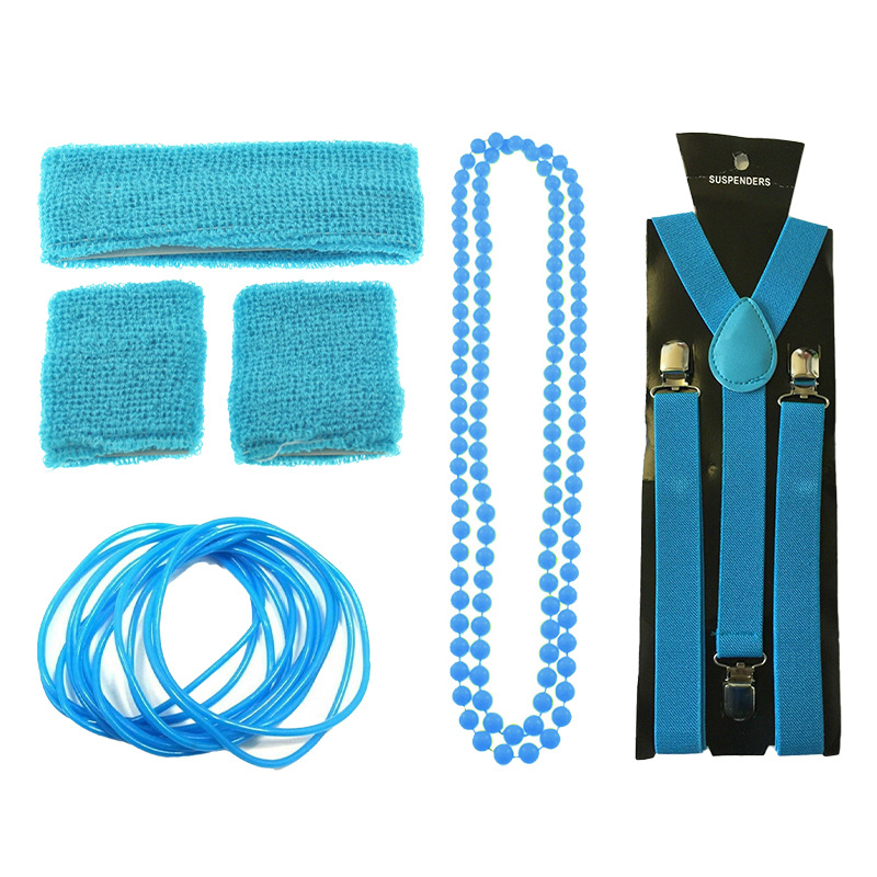 Pulsera de protección de cabeza azul correa de cadena de cuentas ropa de fiesta de Carnaval de cinco piezas