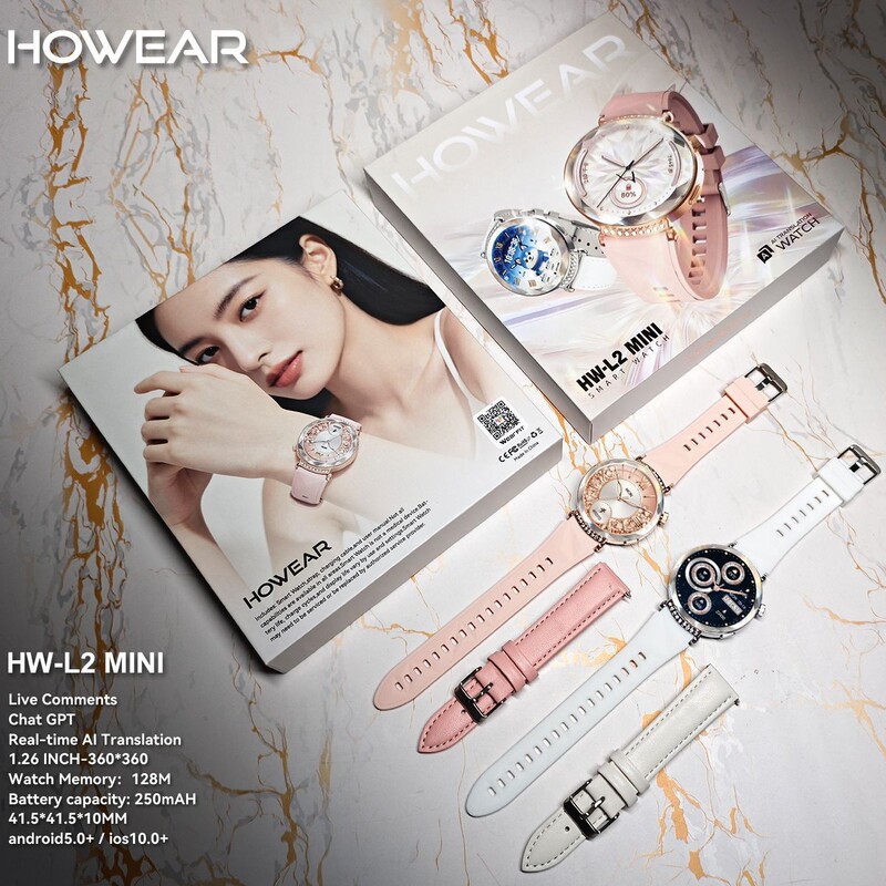 HW-L2MINI Women's Mini Smart Watch Multi-language Information Push Multi-functional Sports Watch