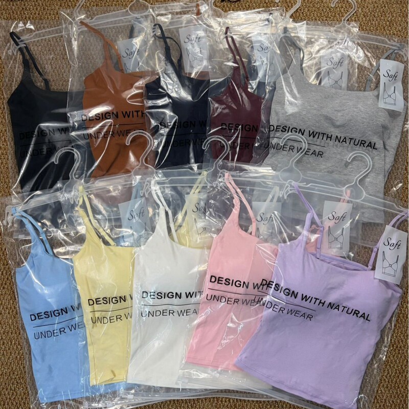 702 # Upgraded Version of Hanger-Mounted Modal Cotton Camisole Latex Cup Outer Wear Versatile Beautiful Back Bottoming Vest for Women