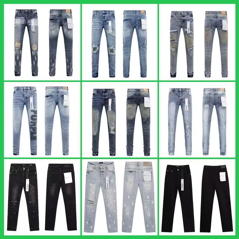 Cross-Border Foreign Trade Pb European and American High Street Trendy Brand Distressed Washed Ripped Casual Men's and Women's Same Style Slim Denim Pants