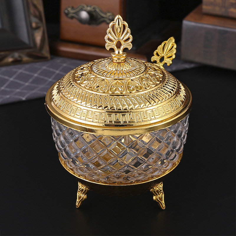 Middle Eastern Arabian Tulip Sugar Jar with Lid European Style Large Sugar Jar Accessible Luxury Seasoning Jar Kitchen Seasoning Storage Jar