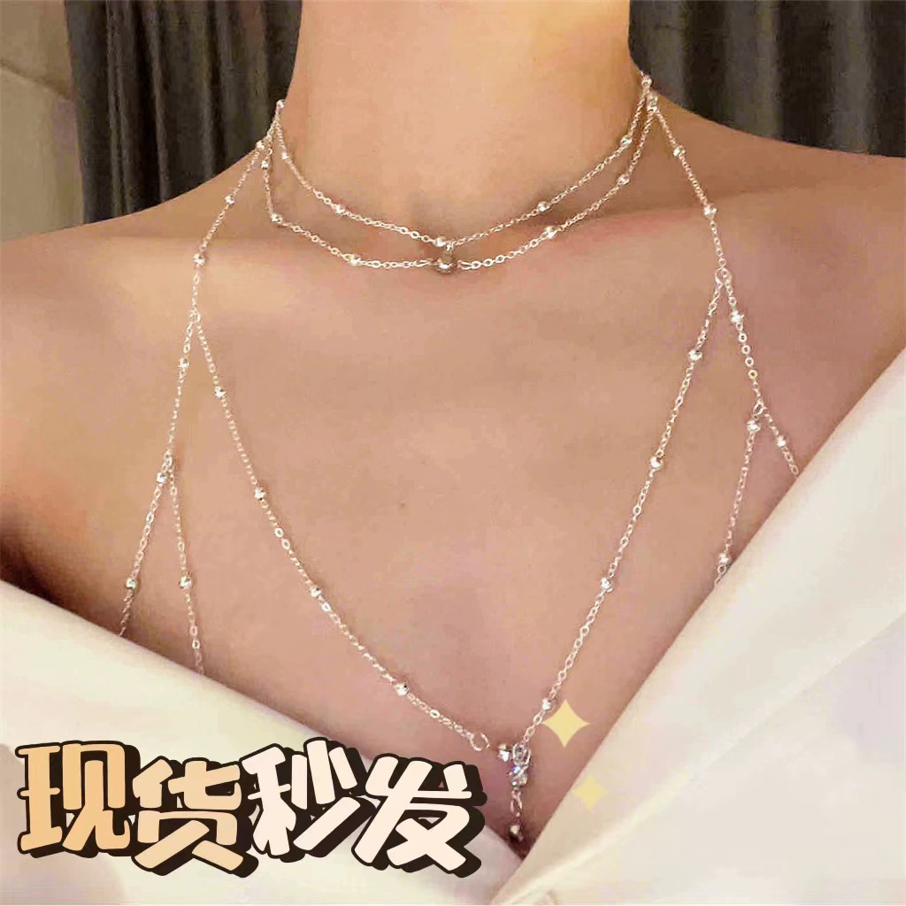 Цепочка на груди цепочка на теле чистое желание ожерелье сексуальная грудь сетка красная ювелирные изделия высокого уровня цепи горячие девушки подтяжки жилет аксессуары