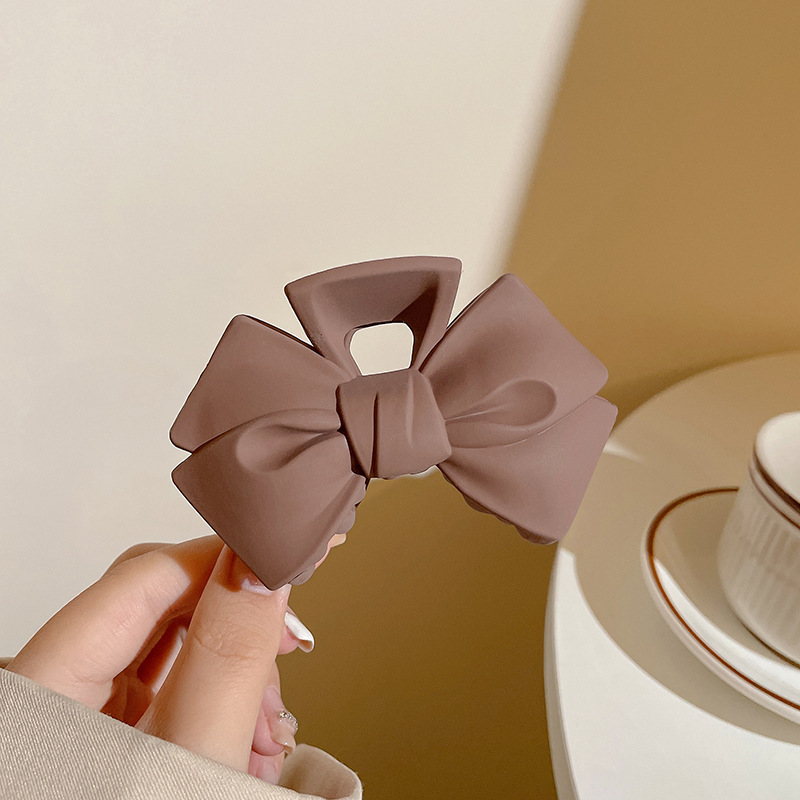 Otoño e invierno, Maillard, clip de agarre de color café, horquilla de cabeza para mujer, horquilla de sentido avanzado, clip de tiburón, volumen de cabello grande, clip múltiple