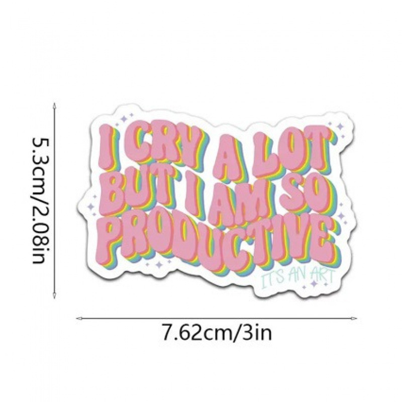 Cross border I often cry, but I work very efficient creative decals luggage small stickers computer stickers