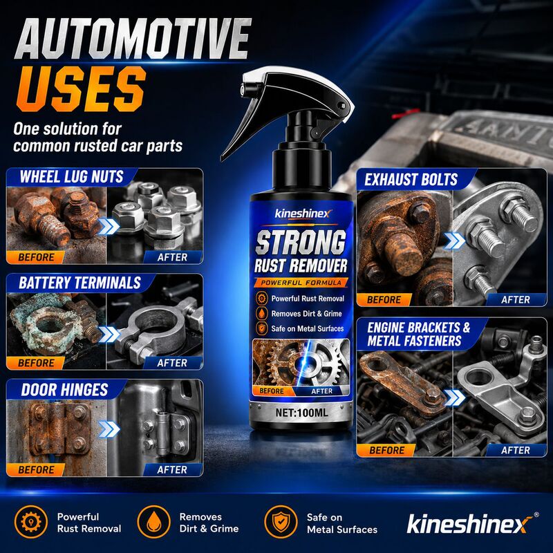 Kineshinex Multifunctional Powerful Rust Remover and Cleaner for Removing Rust, Dirt, and Iron Powder from Metal Surfaces Kineshinex Multifunctional Powerful Rust Remover and Cleaner for Removing Rust, Dirt, and Iron Powder from Metal Surfaces