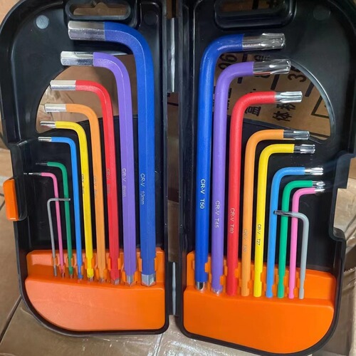 Nine-color high-looking spherical hexagonal wrench, plum blossom wrench, hexagonal wrench, T-shaped color portable