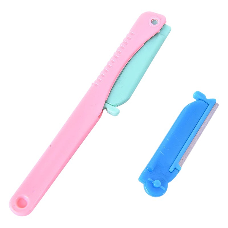 Cuchilla reemplazable traje plegable ceja trimmer salón de belleza de las mujeres maquillaje profesional de seguridad raspador de cejas