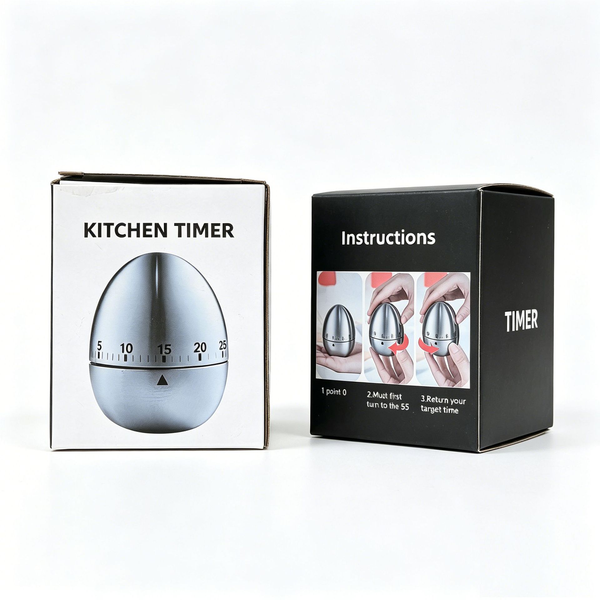 Creative kitchen mechanical timer Egg type timer 60 minutes student timing baking cooking reminder 4