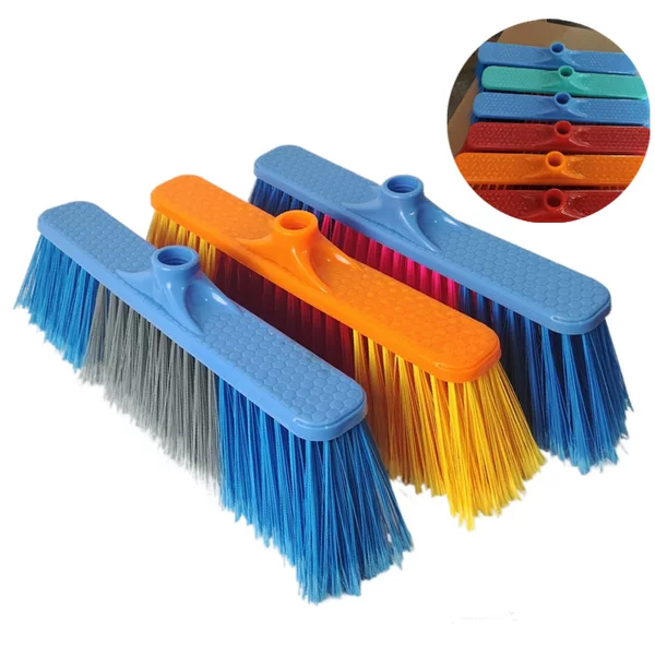 Wholesale Plastic Broom Head Customized Extended Flat Broom Processing Ice Silk Hard Bristle Household Broom