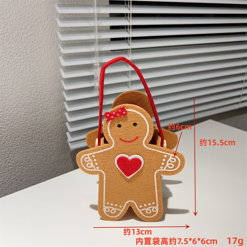 クロスボーダークリスマスフェルトジンジャーブレッドマンギフトバッグクリスマスイブアップル包装箱ギフトギフトトートバッグ|undefined