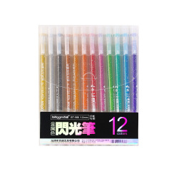 Children's glitter pen watercolor pen pearlescent color gel pen high-value pen children's graffiti notebook highlighter pen set