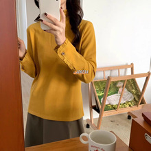 半高领T恤 2025冬季新款 清新森系拼接蕾丝花边打底衫上衣女6731