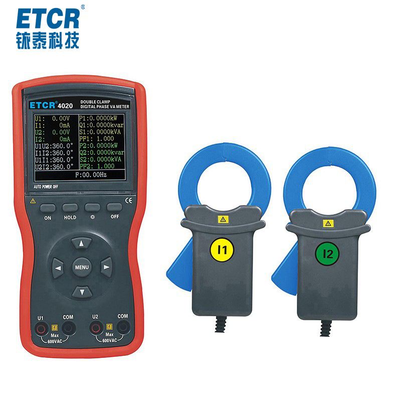 铱泰ETCR4020智能型双钳数字相位伏安表600A大口径相位测试仪4200