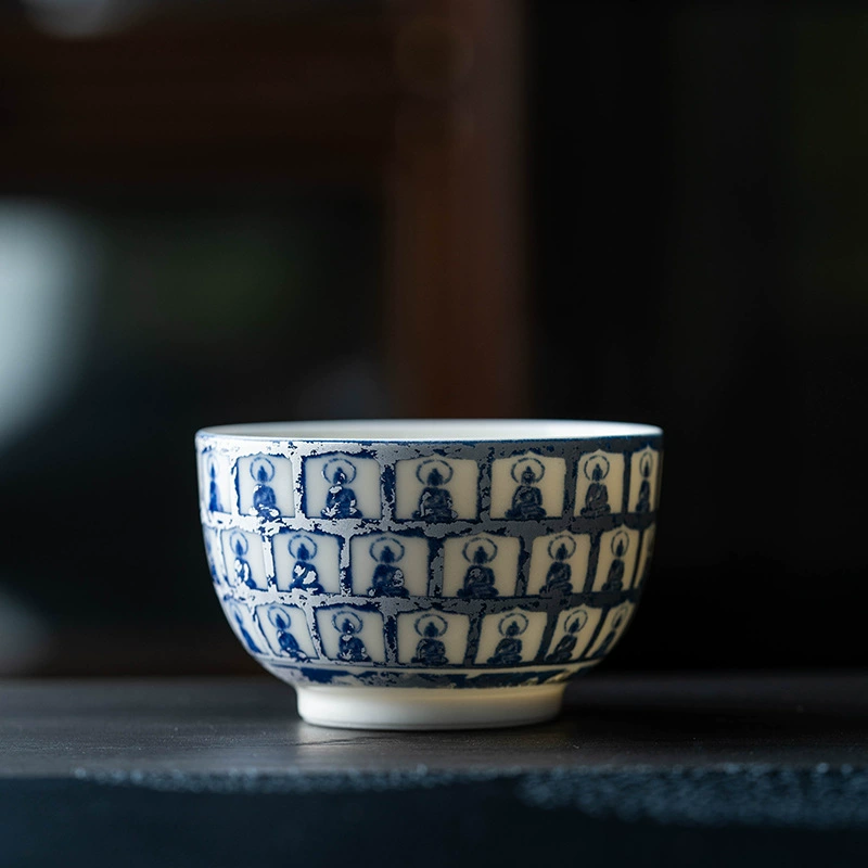 Ceramic tea set, blue and white tea cup, custom-made, Birthday gift