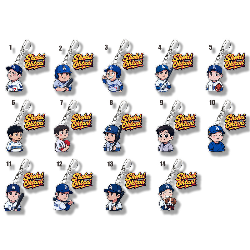 Original Shohei Ohtani Los Angeles Dodgers American Baseball League Support Peripheral Keychain 1620