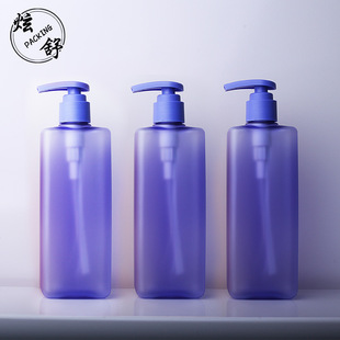 Customized 280ml Lotion Dispensing Bottle Pet Plastic Flat Square Press Shampoo Shower Gel Bottle Hand Sanitizer Bottle