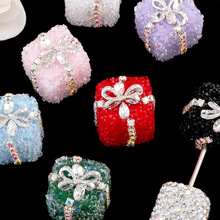 蝴蝶结礼盒亚克力圣诞砂糖钻球DIY手机链钥匙链包链穿笔珠子配件