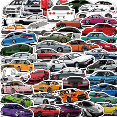 50張Wish卡通JDM賽車塗鴉貼紙吉他滑板行李箱裝飾DIY可移貼畫