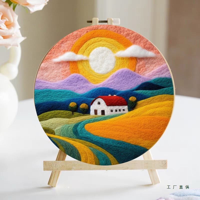 Morning Wool Felt Poking Fun Handmade DIY Material Package to Make Birthday Gifts Ornaments Decorative Painting Pendants