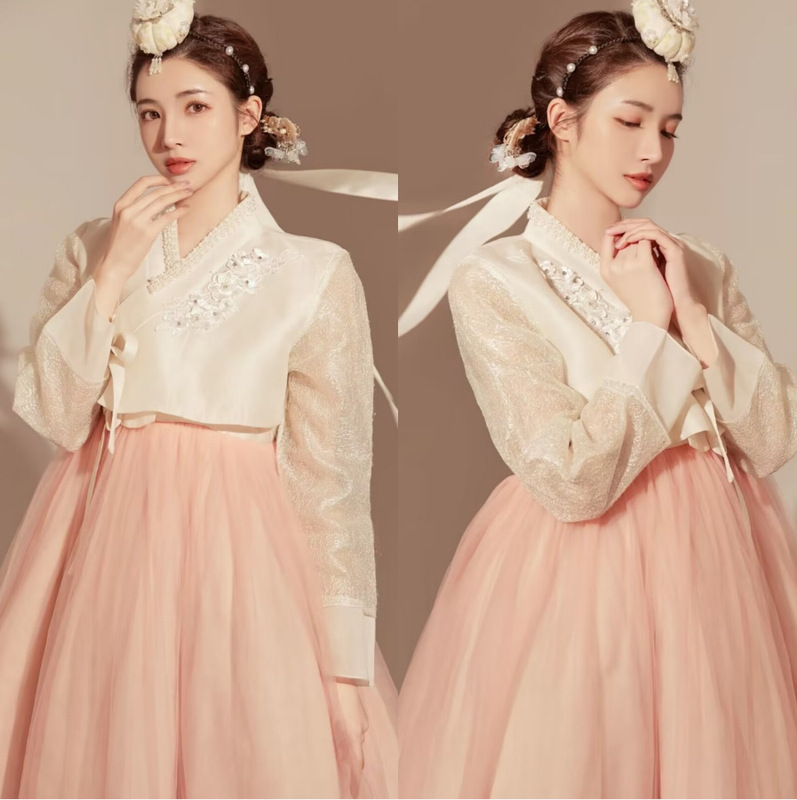 Studio pregnant women ethnic minority Princess Yanji theme Hanfu suit pregnant mommy French court dress photo clothing