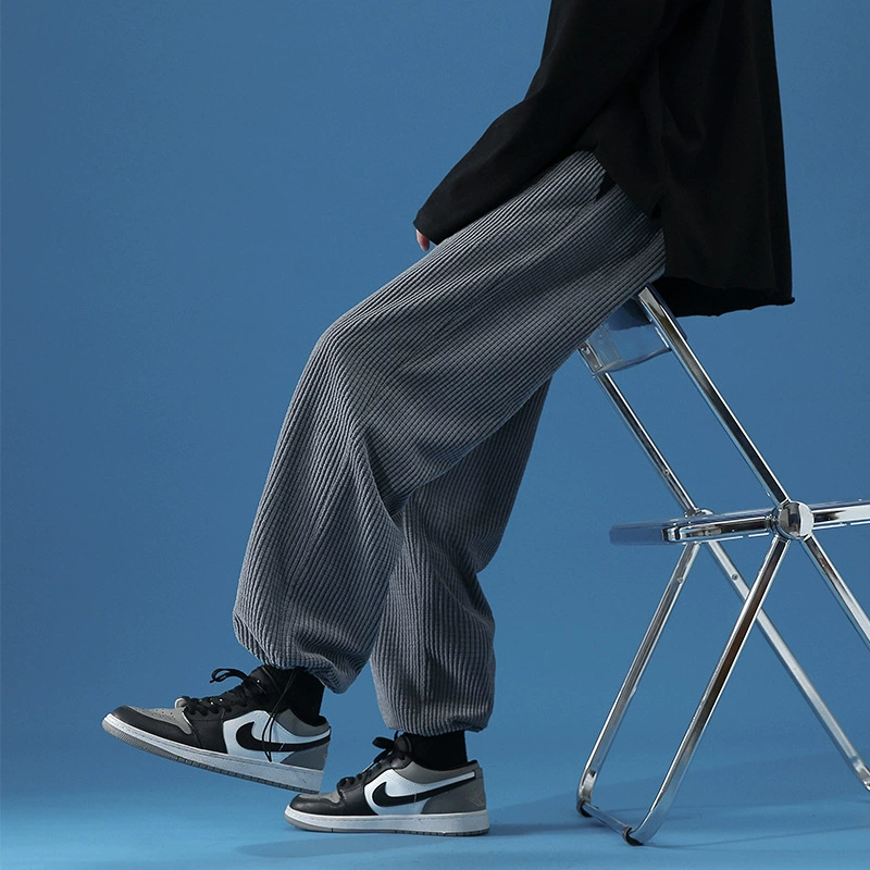 Вельветовые брюки мужские летние уличные спортивные брюки Модные свободные баскетбольные брюки тонкие прямые повседневные брюки