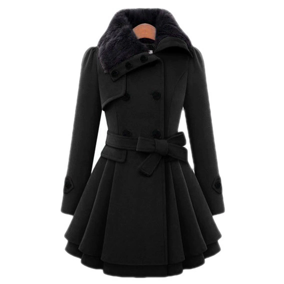 Шерстяное пальто, пояс, коллекция 2021 года, европейский стиль, slim fit, утолщение