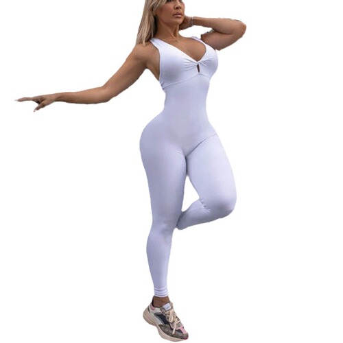 European and American New Style Bodysuit Women One-Piece Yoga Fitness Running Sports Suit Elastic Tight Bodysuit OK46