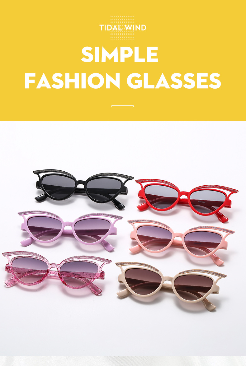 45g Weight Full Frame Glasses Structure Sunglasses Classification PC, UV400 Protection Lens Material Cat Eye Glasses Style Travel, Party Occasion Solid Color Pattern All Seasons Season Women's Gender Sweet, Classic Style Style Sweet Classic Style Solid Color PC UV400 Protection Cat Eye Full Frame Kids Sunglasses 无