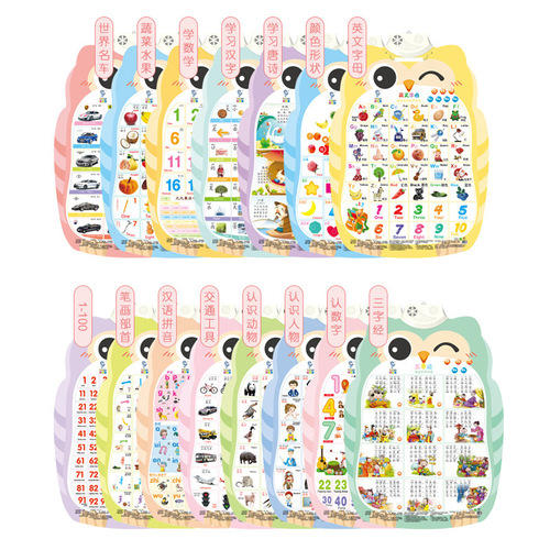 Leleyu infant and early childhood education audio wall chart pinyin sound cognitive card children's educational toys factory wholesale