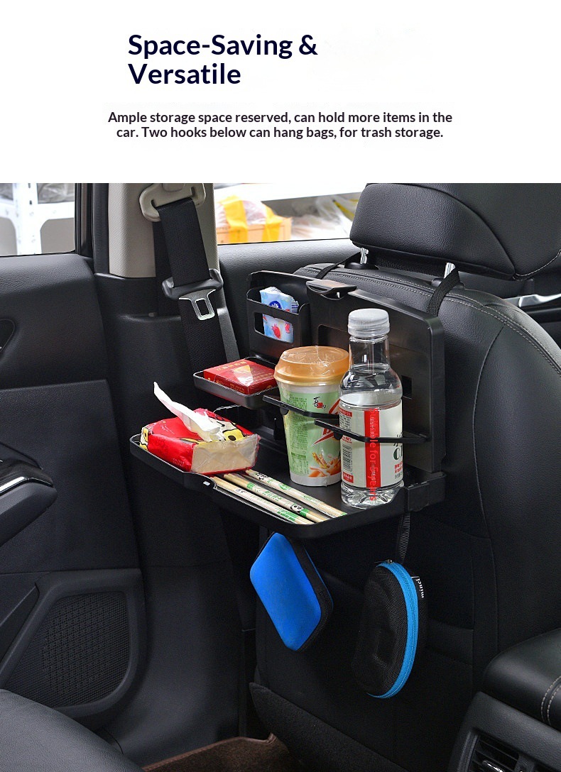 Cross-Border Exclusive Supply of Car-Mounted Small Tables for Rear Seats, Multifunctional Car Dining Table, Foldable Storage Dining Table, Computer Table for Car