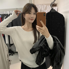 MISS密思家2025新款韩系简约修身显瘦百搭基础长袖针织衫女A0826