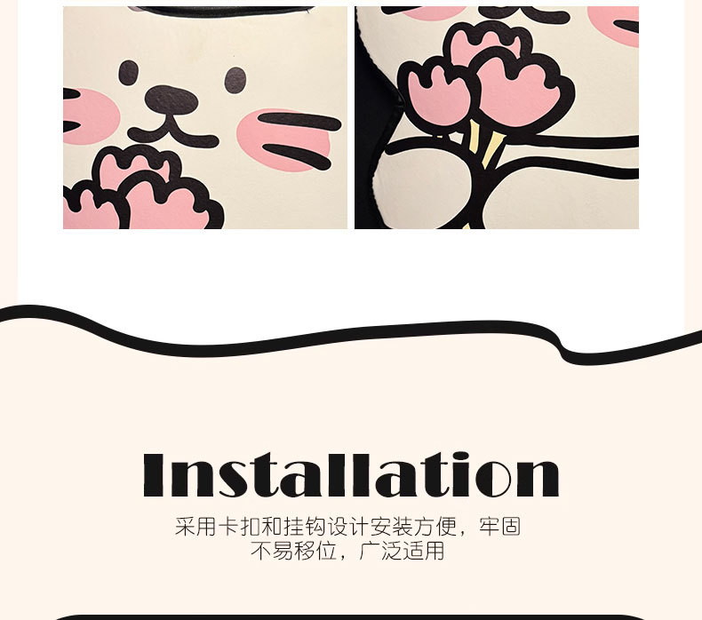 Long White Kitten Car Anti-Kick Pad Universal Rear Seat Back Anti-Dirty Protective Pad Car Rear Protective Pad