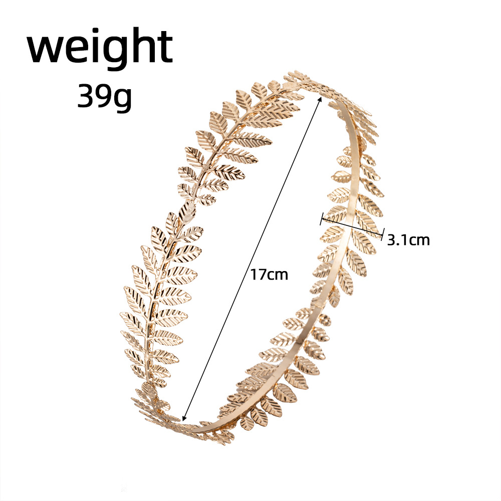Europese en Amerikaanse bruidshoofdtooi met gouden bladmotief, haaraccessoire, kroonhoofdband, kerstgroothandel_voghion.com