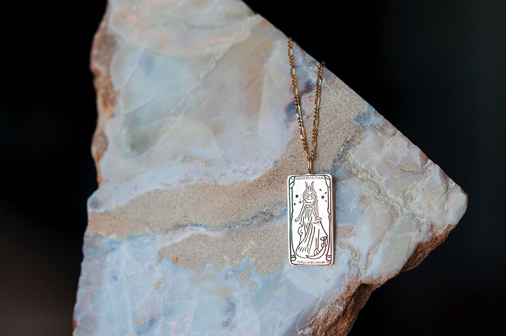 Bijoux En Gros Rétro Tarot Marque Pendentif Titane Acier Collier Nihaojewelry display picture 7