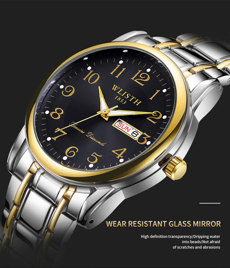 WLISTH men's watch, waterproof, digital, calendar