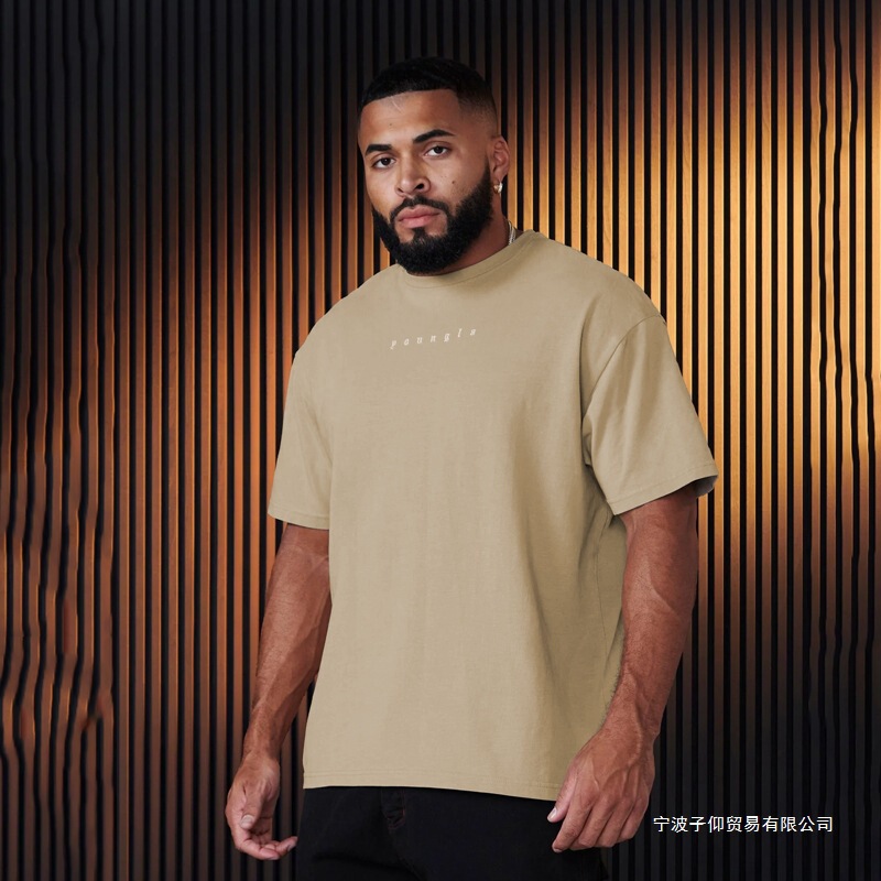 25 Cross-Border Youngla Men's Summer T-Shirt Muscle Sports Fitness Cotton Round Neck Short-Sleeved Gym Running Training