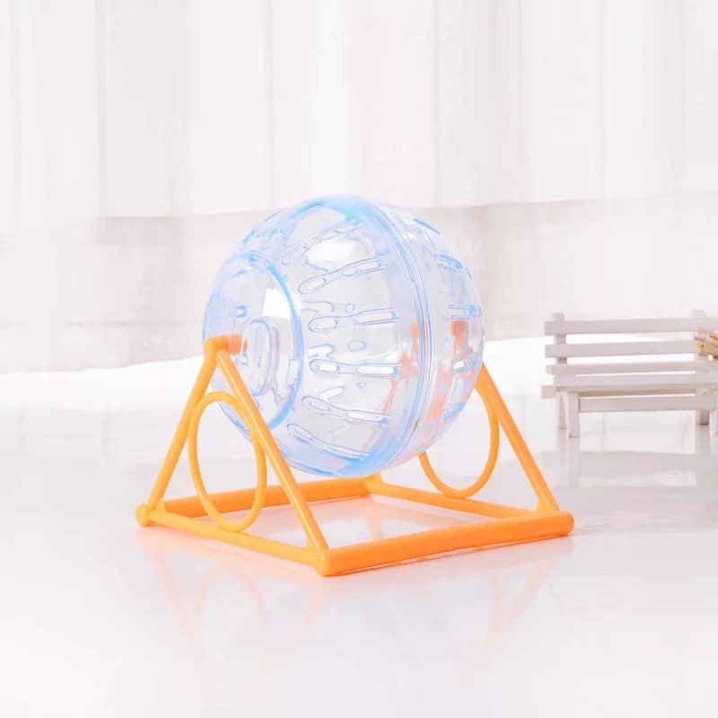 Juguetes de hámster bola de ratón oro oso de cristal bola rodante rodante bola rodante 14cm con soporte
