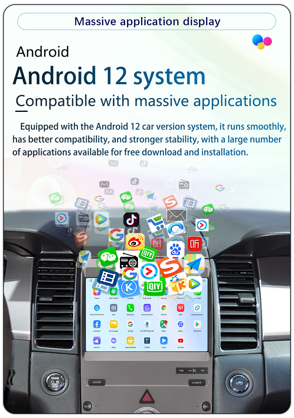 Suitable for 10-Inch 12-16 Model Ford Taurus Android Wireless Carplay Navigation 360 Panoramic All-In-One Machine