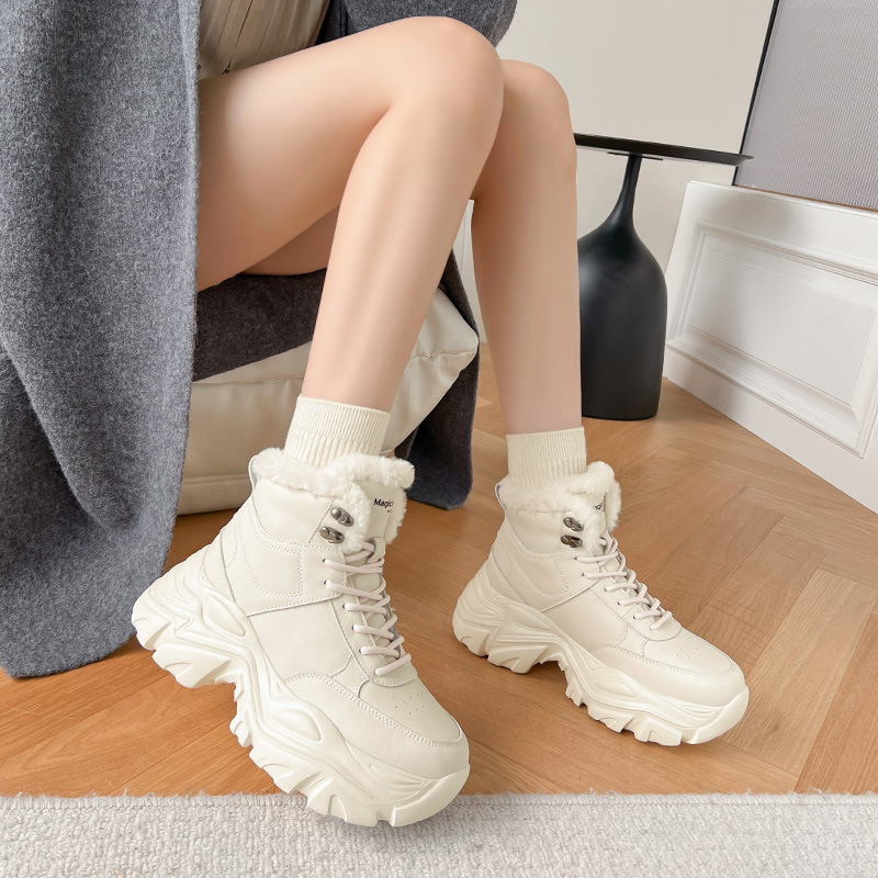 Zapatos antiguos Dengjia de terciopelo de alto nivel para mujeres 2025, nuevos zapatos de invierno de algodón de nieve casuales.