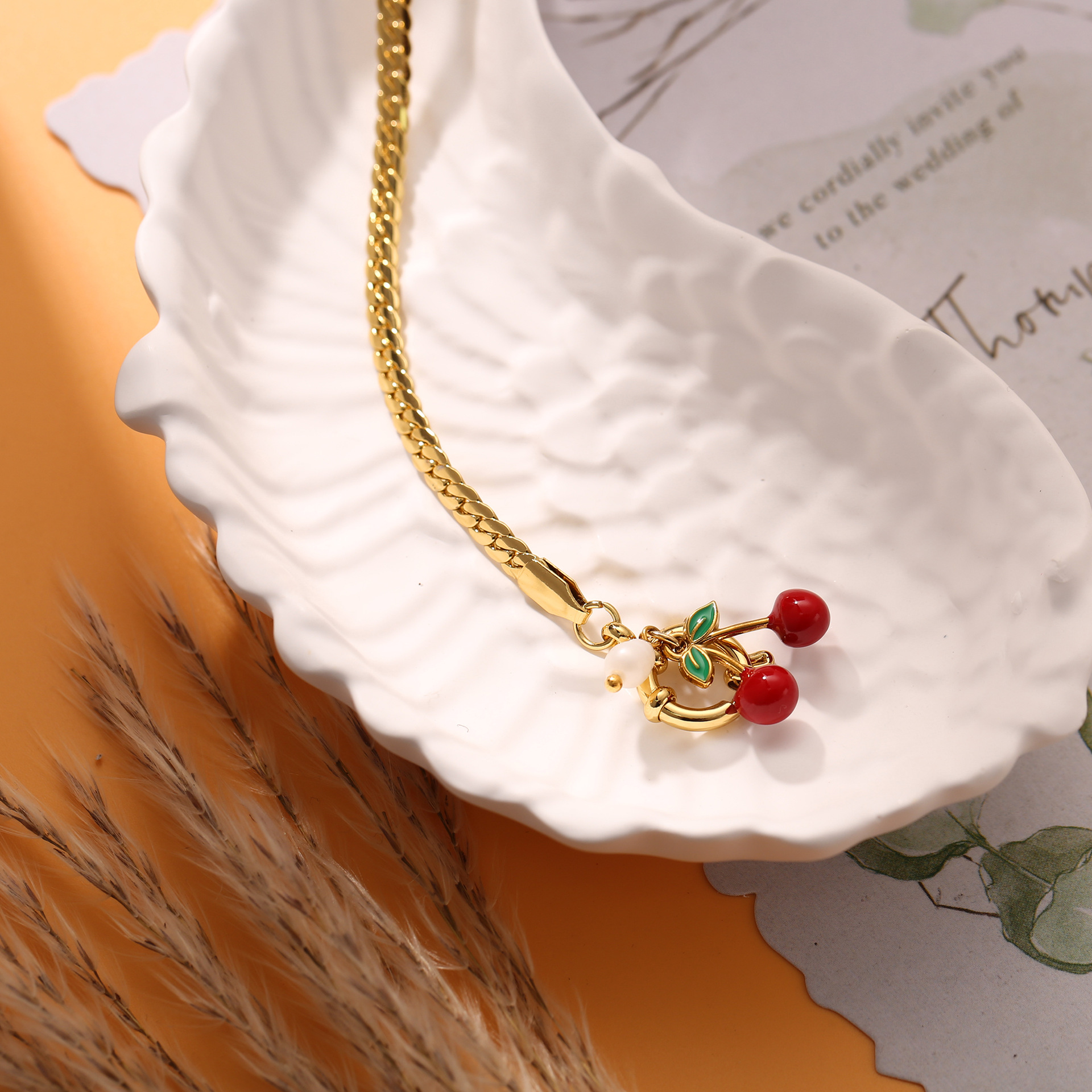 11g Weight Spring Ring Trigger Clasp Closure Clasp Closure Type Titanium Steel Pendant Material Bracelets Classification Titanium Steel Chain Material Cuban Link Chain Curb Chain, Paperclip Chain Chain Type 1 Piece Quantity Daily, Date Occasion Titanium Steel Material Sun, Cherry, Starfish Pattern All Seasons Season Women's Gender Plating Design Elegant, Sweet Style Elegant Sweet Sun Cherry Starfish Titanium Steel Cuban Link Chain Curb Chain Paperclip Chain Bracelets In Bulk 2