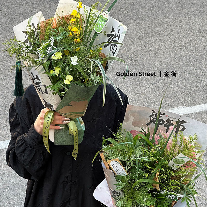 Huaxi Boat Boat Bucket Material de embalaje lino retro bucket material de embalaje floral florista