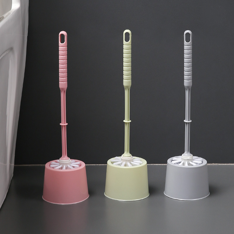Toilet Cleaning Toilet Brush Set Household Long Handle Toilet Brush with Base Plastic Soft Hair No Dead Angle Toilet Brush