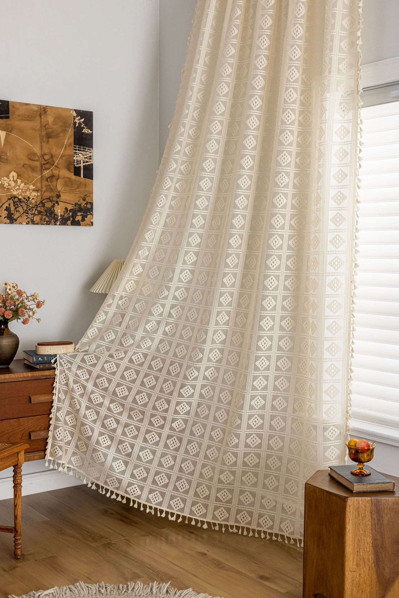 Lace Sheer Curtains Bohemian Window Fabric For Home Decoration_voghion.com