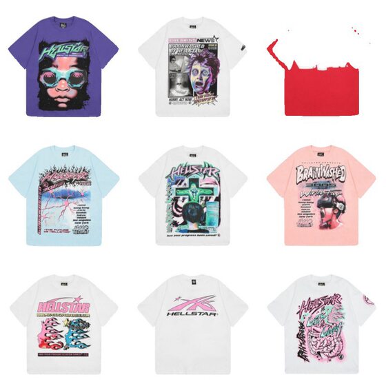 Cross-border Foreign Trade Amazon Beauty Tide Hell Star ins Same Style 3D Printed Short-sleeved T-shirt Men's and Women's Casual Tide