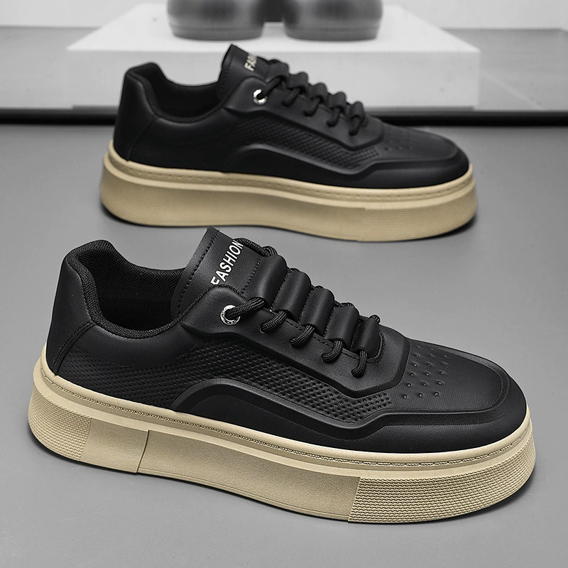 Весенняя мужская обувь новая дышащая кожаная лапша маленькая белая обувь мужская модная дикая спортивная обувь на толстой подошве повседневная обувь