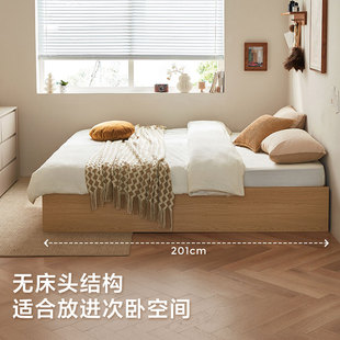 Storage Bed Without Bedside Table, Double 1.8X 2m Air Pressure High Box Side-Opening Storage Bed, 1.2m Box Bed