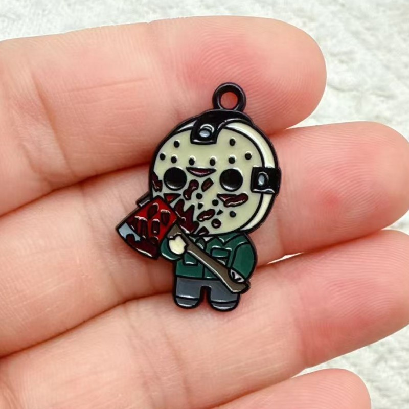 ハロウィンシリーズゴースト DIY ジュエリーアクセサリー合金オイルドリップペンダントキーホルダーイヤリングバッグペンダント|undefined